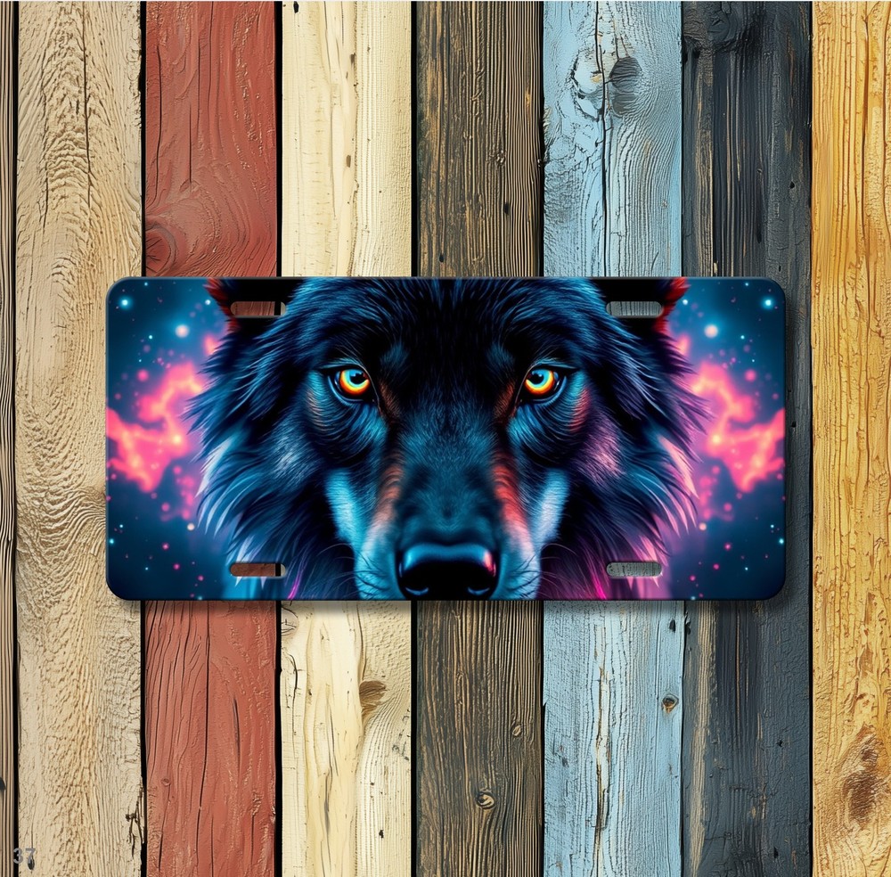 Intense Wolf License Plate Add Text Front Plate Special Gift