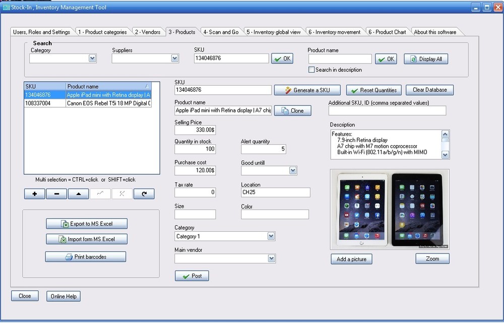 Windows Inventory and Invoice Software | Estimates | Barcode | Excel Import