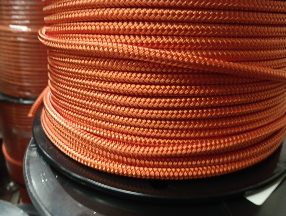 1/4 x 300 ft. Double Braid-Yacht Braid polyester rope. Burnt Orange