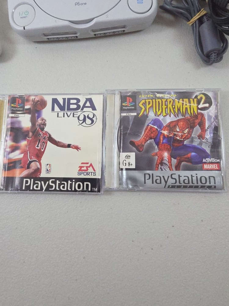 Sony Playstation PS One Bundle 2xgame 1xcontroller Power Cable Tested Working