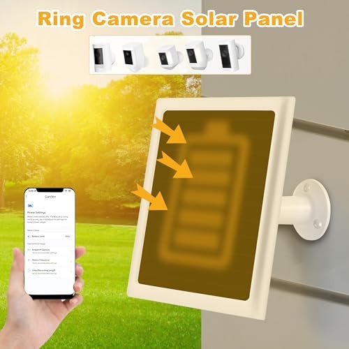 Solar Panel Charger for Ring Camera, Compatible with Stick Up White-1Pack