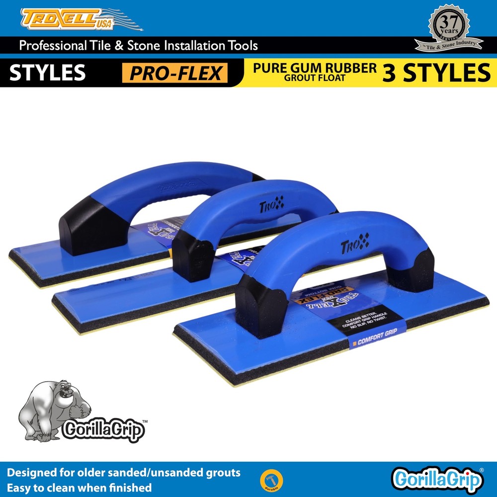 - 4" x 9" Gum Rubber Grout Float with SoftGrip Handle