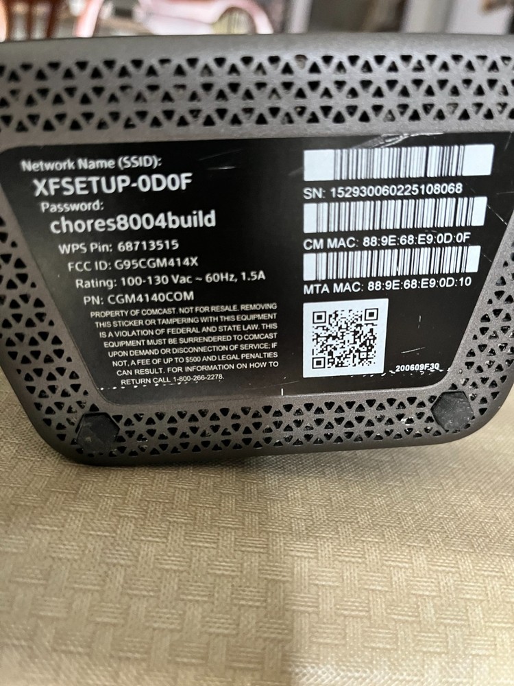 xfinity XB6-T GATEWAY WIFI ROUTER