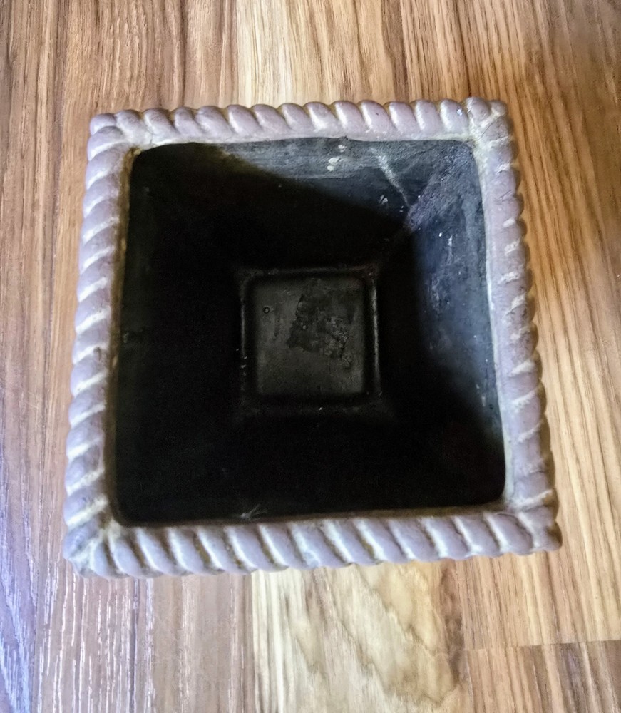 Vintage Blue Cracked 5.5" Ceramic Planter