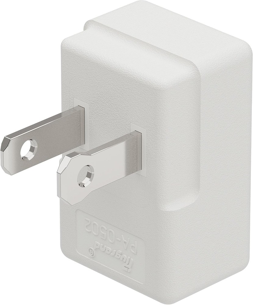 Polarized 2-Prong L Type Adapter, Vertical Right Angled Down Angle AC Adapter wi