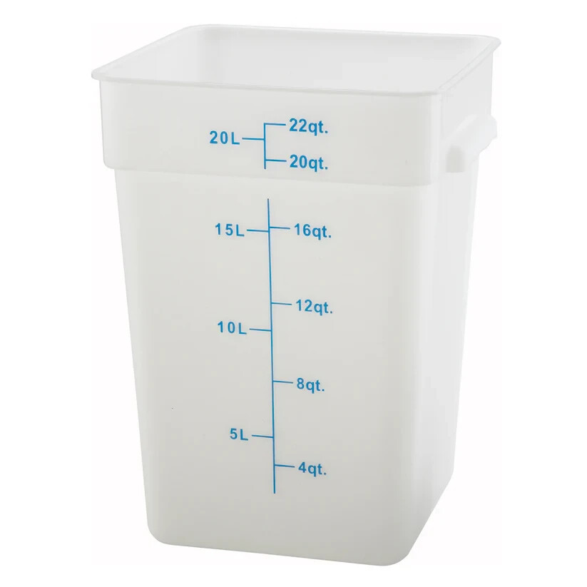 Winco PTSC-22 22qt Square Storage Container, Translucent, PP