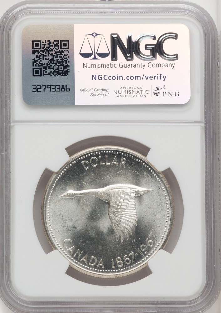 Canada 1967 Silver Dollar - NGC MS64 - Near Gem!