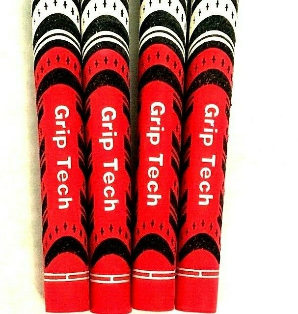 13 NEW Grip-Tech MULTI COMPOUND golf grips - BLACK WHITE RED - Standard Size