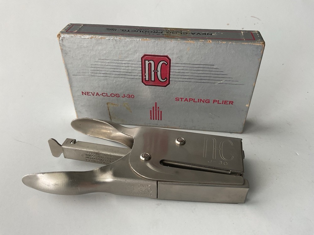 NEVA-CLOG J30 Stapling Plier Stapler Vintage USA  AAA+++