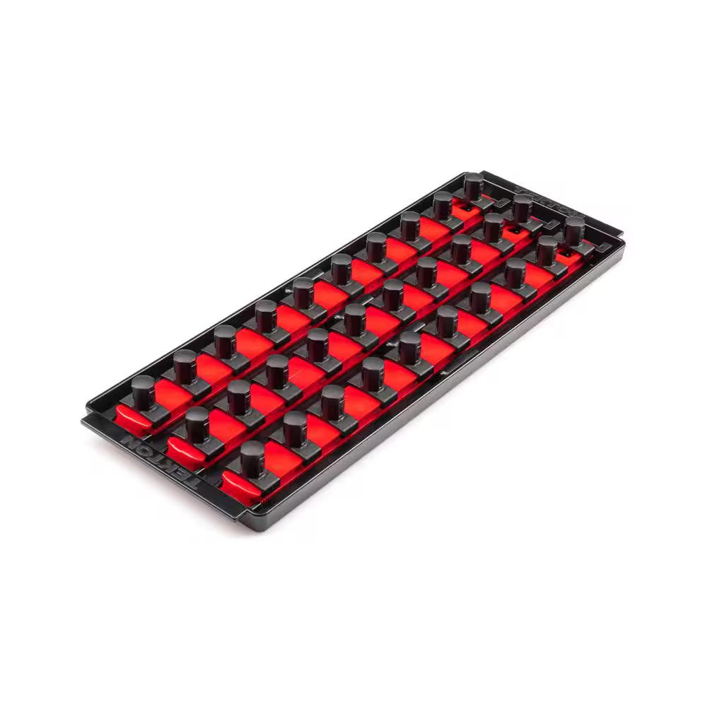 1/2 In. Drive 3-Rail Socket Organizer Set, Red (30-Tool)
