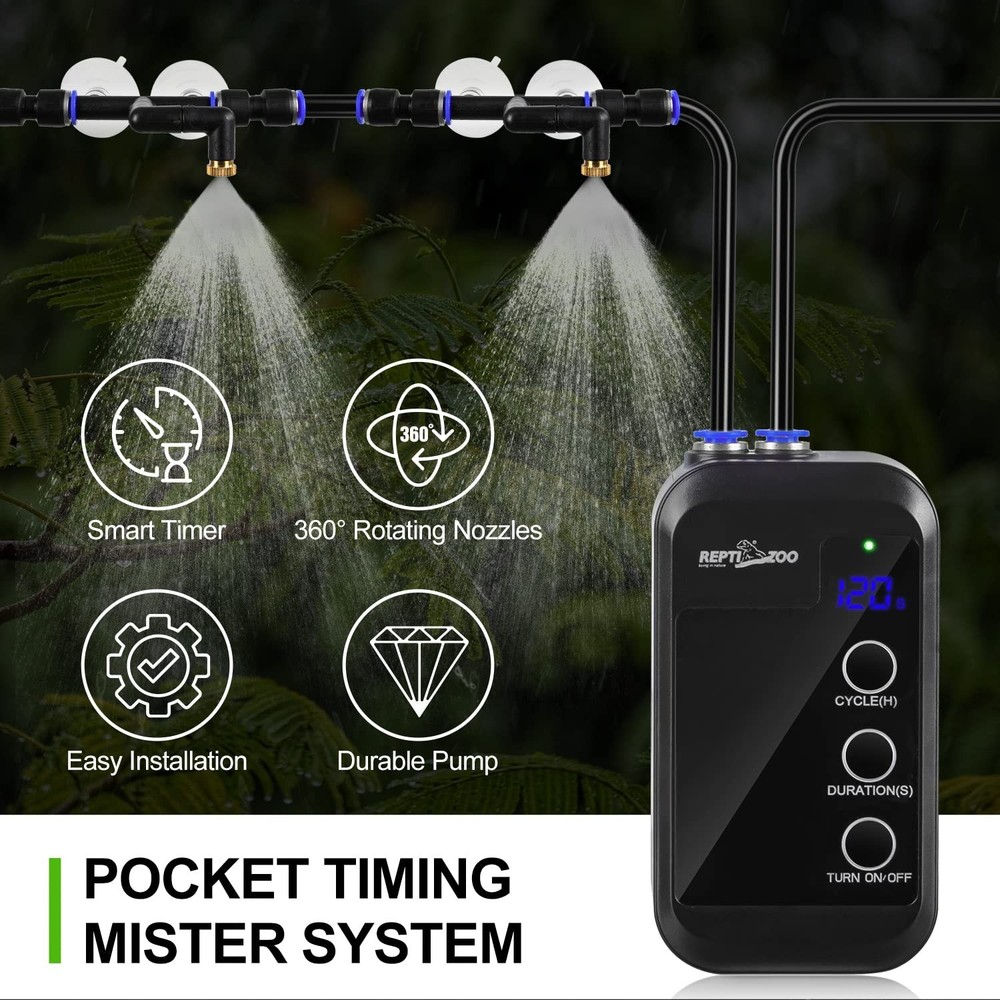 REPTI ZOO Reptile Humidifier, Mini Automatic Misting System for Reptile Terra...
