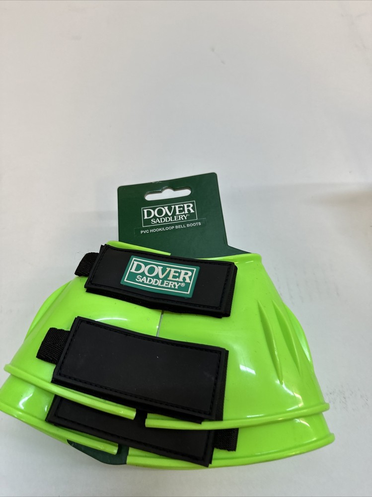 Dover Saddlery PVC Hook/ Loop Bell Boots Large Lime Green