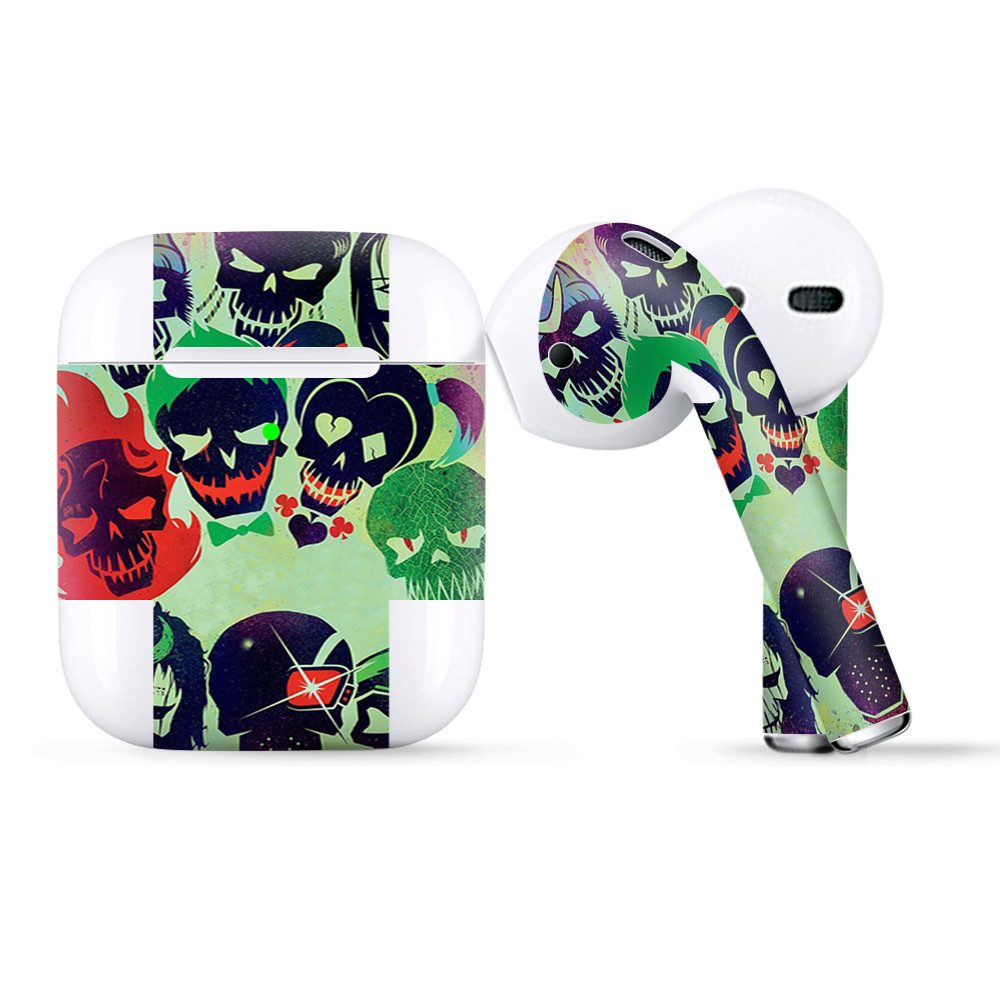 Skins Wraps compatible for Apple Airpods  Skull Squad