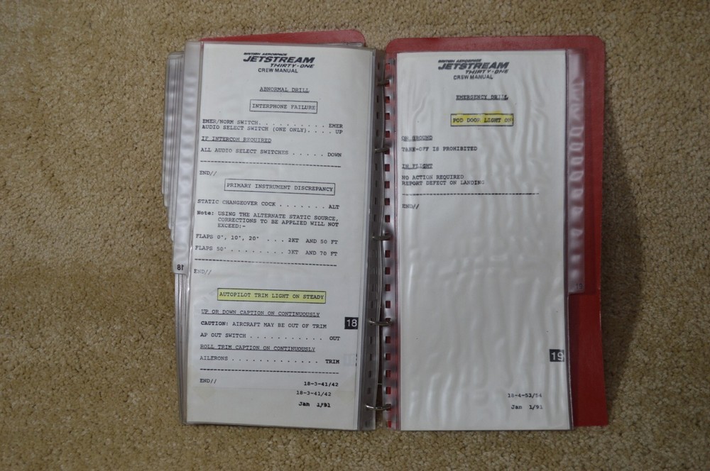 JETSTREAM 31 CREW MANUAL USED