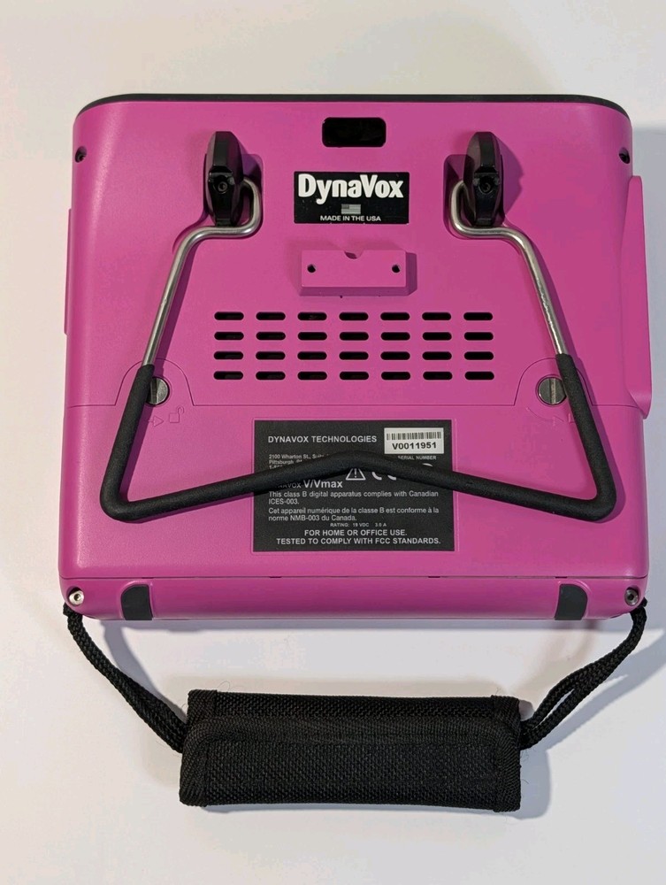 Dynavox V/VMax+ Speech Assist Device Pink + Carrying Case AC Adapter