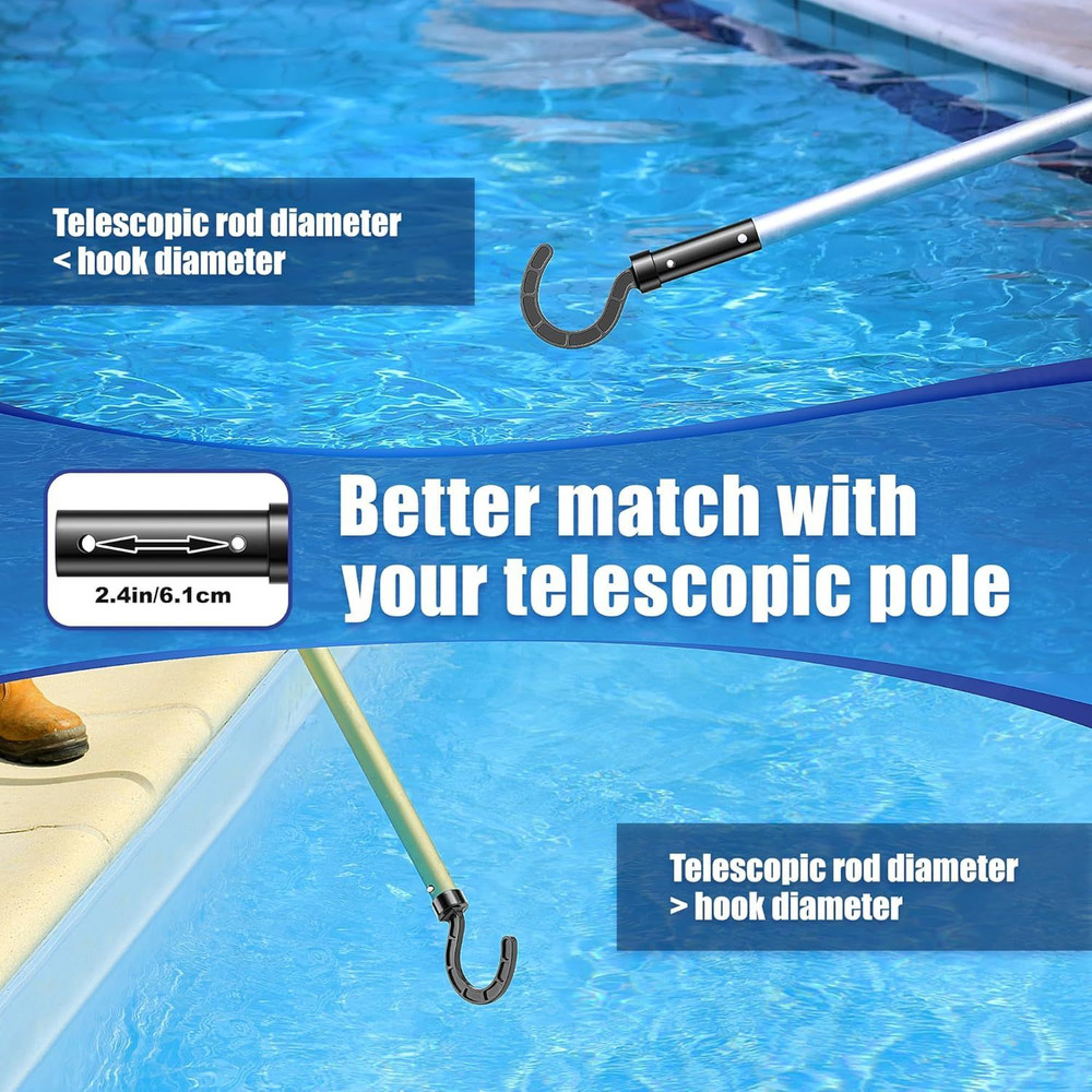 Pool Hook for Robotic Cleaner, ABS Hooks Poles, Black