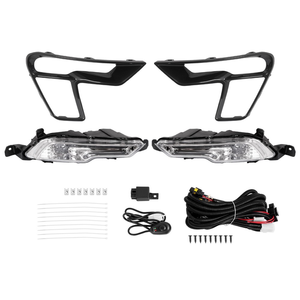 For Ford Explorer 2018 2019 Pair LED Fog Light Driving Lamps w/Switch Bezel Wire