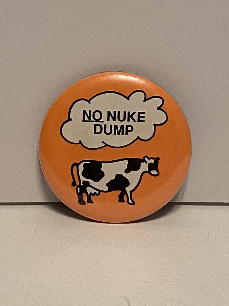 No Nuke Dump Cow Button Anti Nuke Vintage