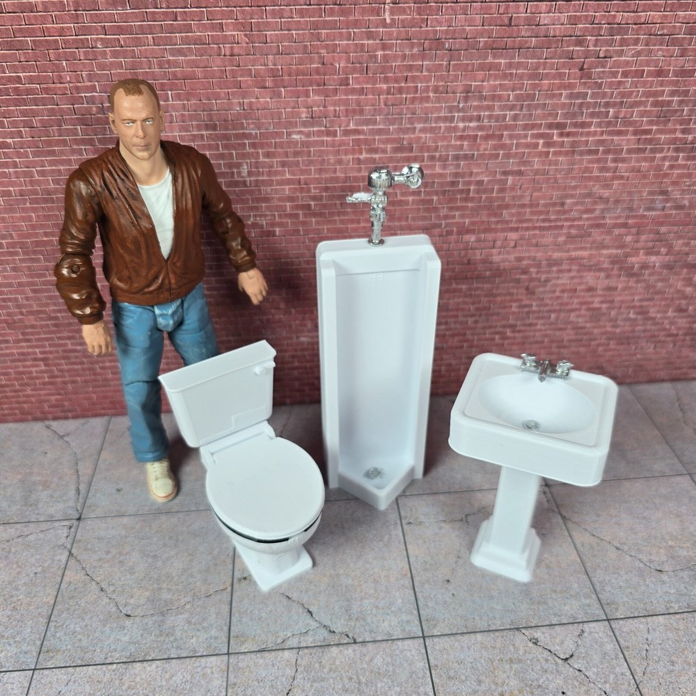 Urinal 1/10 Scale Model Prop Display Dollhouse Diorama Accessory