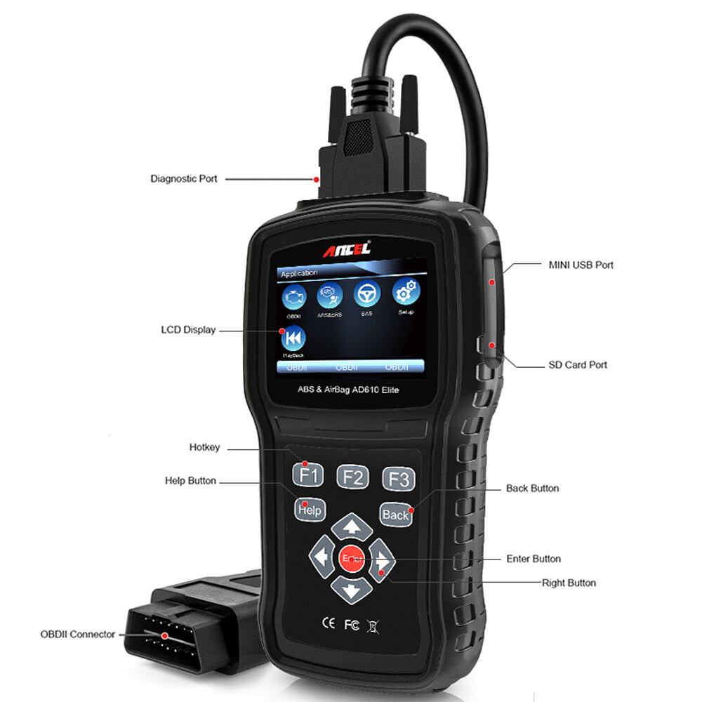 AD610 ABS SRS SAS Reset Engine Diagnostic Tool ANCEL AD610 Plus Auto Scanner