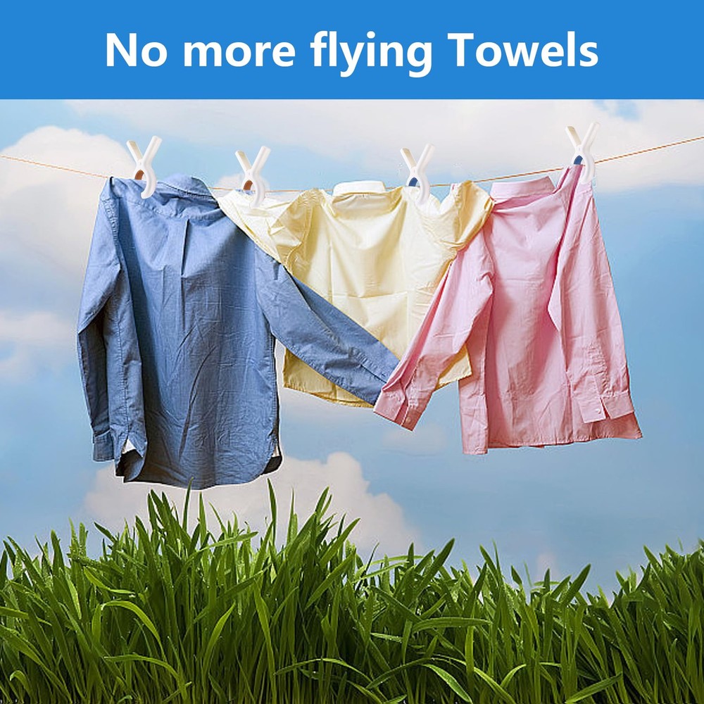 12 Pack Beach Towel Clips Windproof Plastic Strong Grip for Pool Chairs