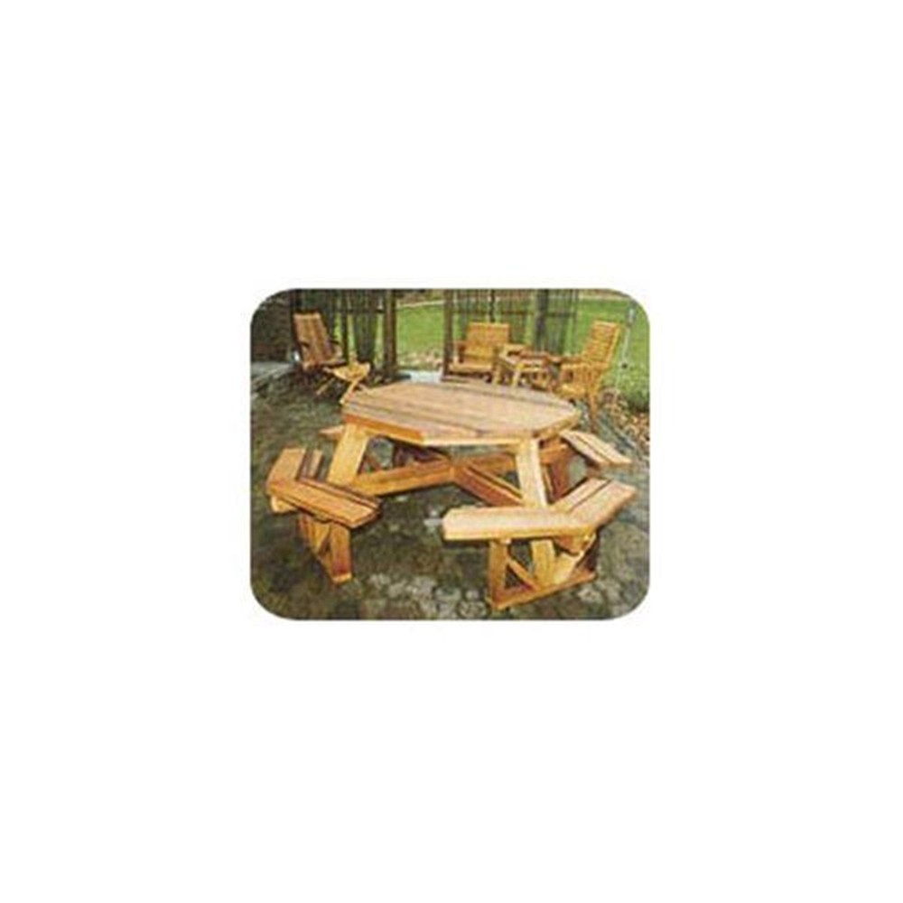 Woodcraft Project Paper Plan to Build Octagon Picnic Table