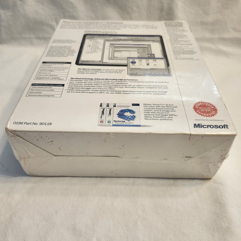 Microsoft Visual C++ Version 4.0 PC CD-ROM for Windows 95/NT 1995 Professional