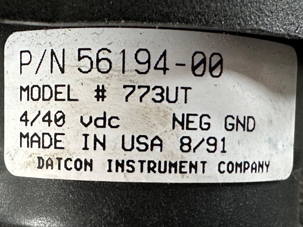Datcon Elapsed Time Flight Hour Meter Indicator 773UT, P/N 56194-00