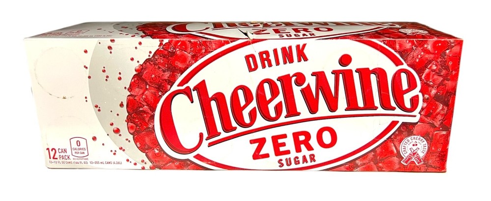 Cheerwine Zero Sugar Soda 12 pack