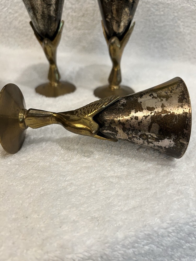 Godinger Heavy Silver plated Brass Bird Drinking Cup