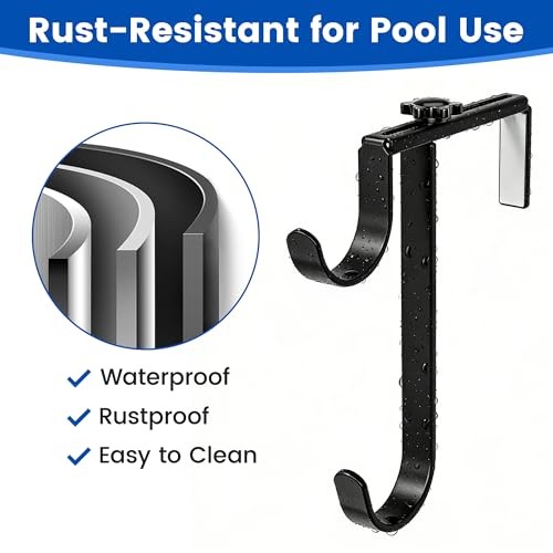 2pcs Double Pool Pole Hooks, Adjustable Thickened Panel Pool Fence Equipment