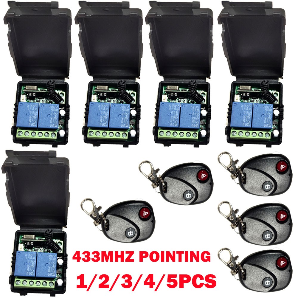 12VDC 2CH Relay Receiver Wireless Remote Control Switch Module RF Transmitter