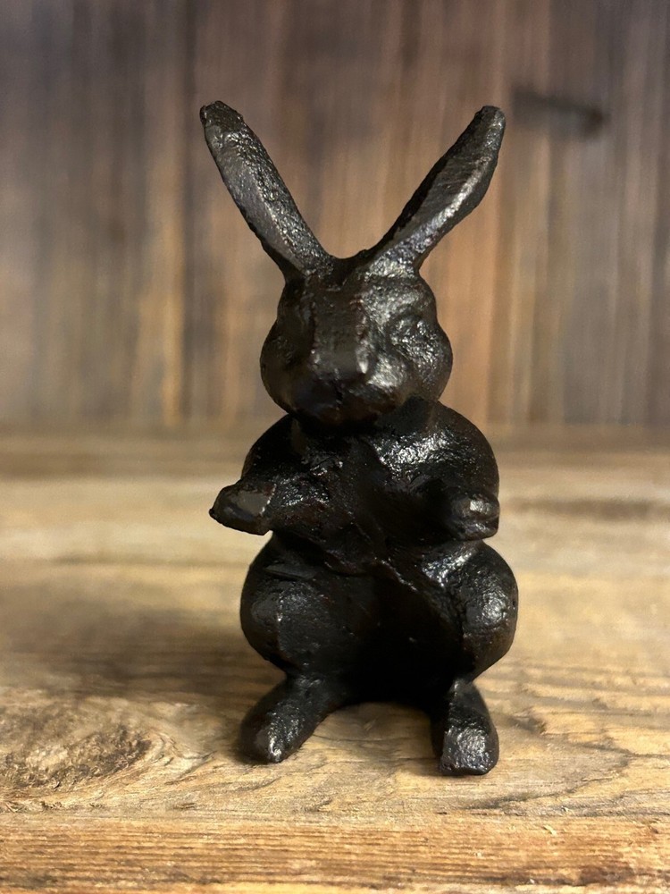 Primitive Style Cast Iron Rabbit Miniature Figurine 30382