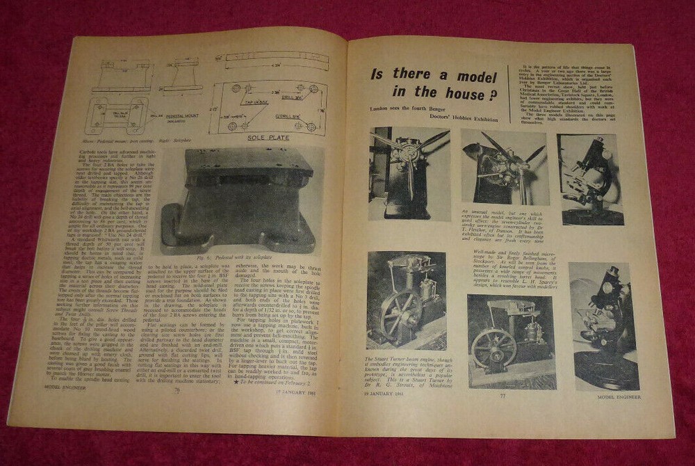 Model Engineer Magazine January 1961 Rob Roy Competition
