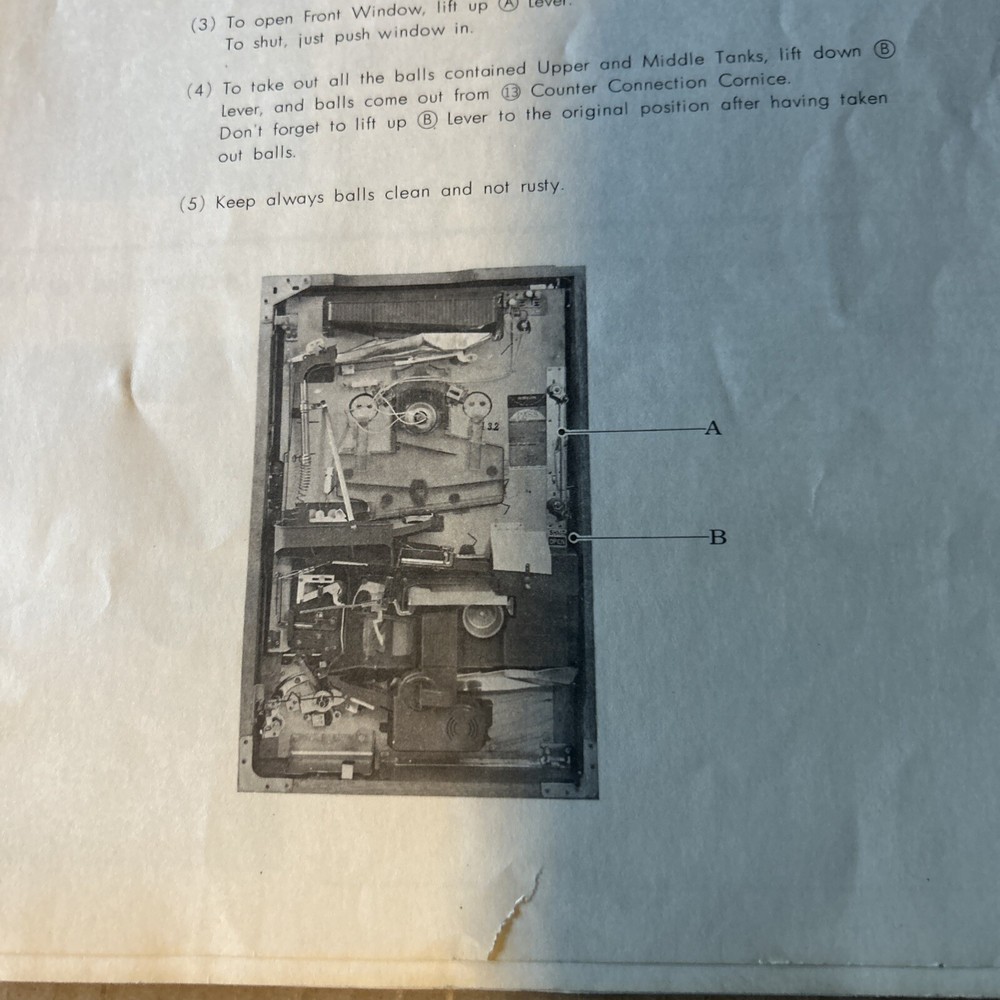 Original Pachinko Machine SUTRA Import Corp. arcade game manual