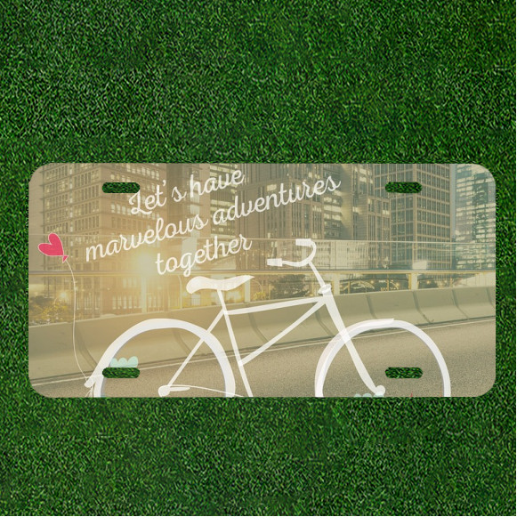 Custom Personalized License Plate With Lets Have A Marvelous Adventure Together
