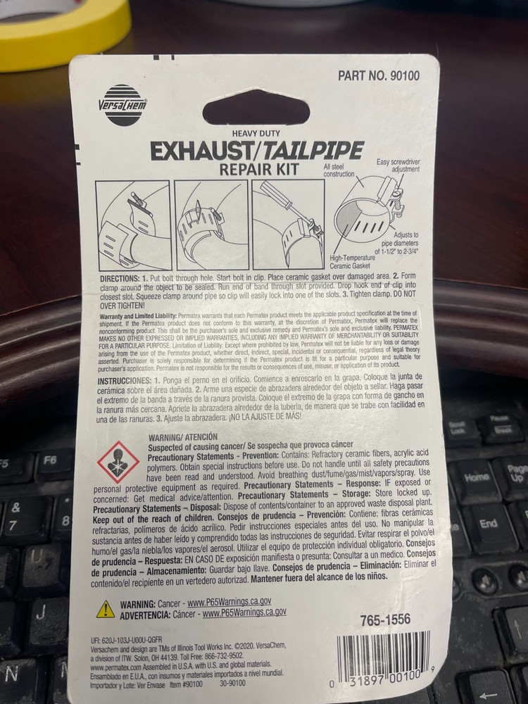 Exhaust/Tailpipe Repair Kit