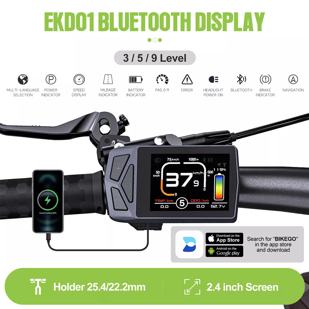 EKD01 Display CAN Protocol Bluetooth For Bafang Mid Motor BBS01 BBS02 BBS-HD