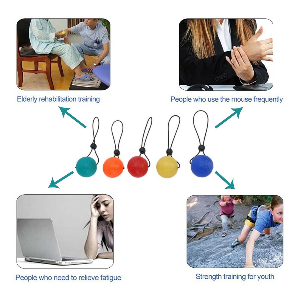 AdorePro Secure Stress Ball On String Squeeze Ball Hand Physical Therapy Relief