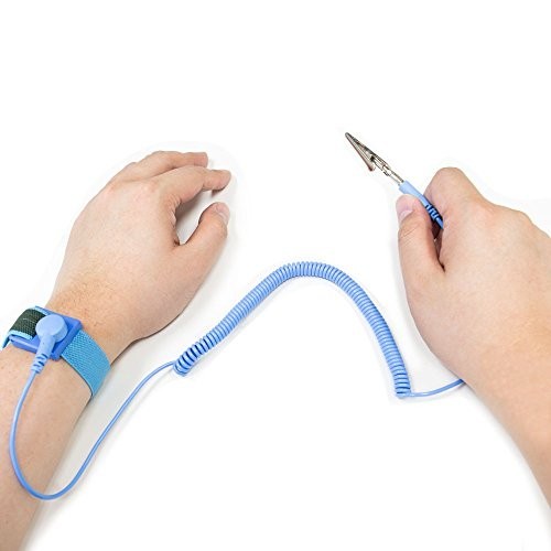 Adjustable Anti-Static Wrist Strap 5 Pack - ESD Grounding Band for PC & Electron