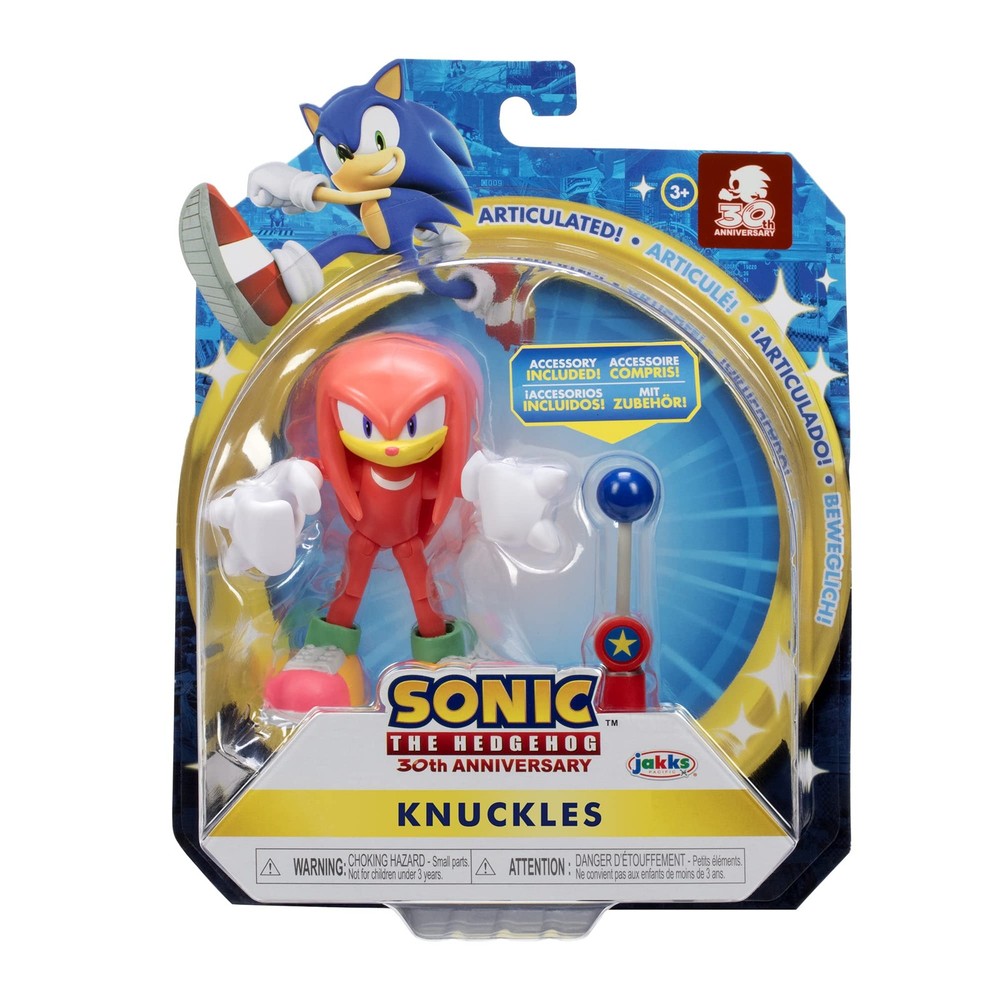 Sonic The Hedgehog 4-Inch One Size, Modern Knuckles With Blue Checkpoint