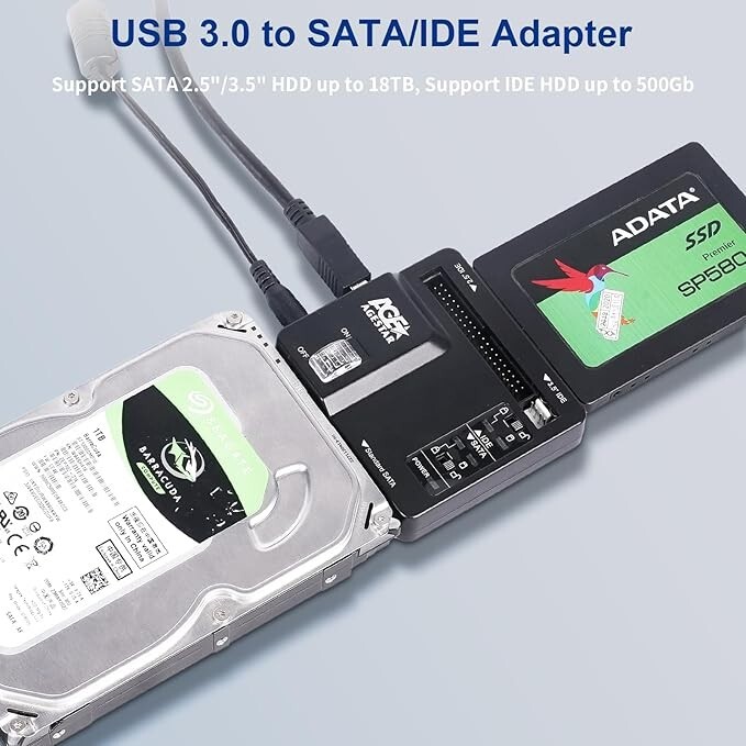 USB 3.0 SATA / IDE HDD Adapter with Write-Protection