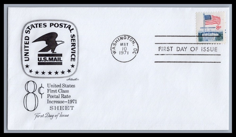 US FDC # 1338F 8c Flag Over Whitehouse  Artmaster  1971, 9e562