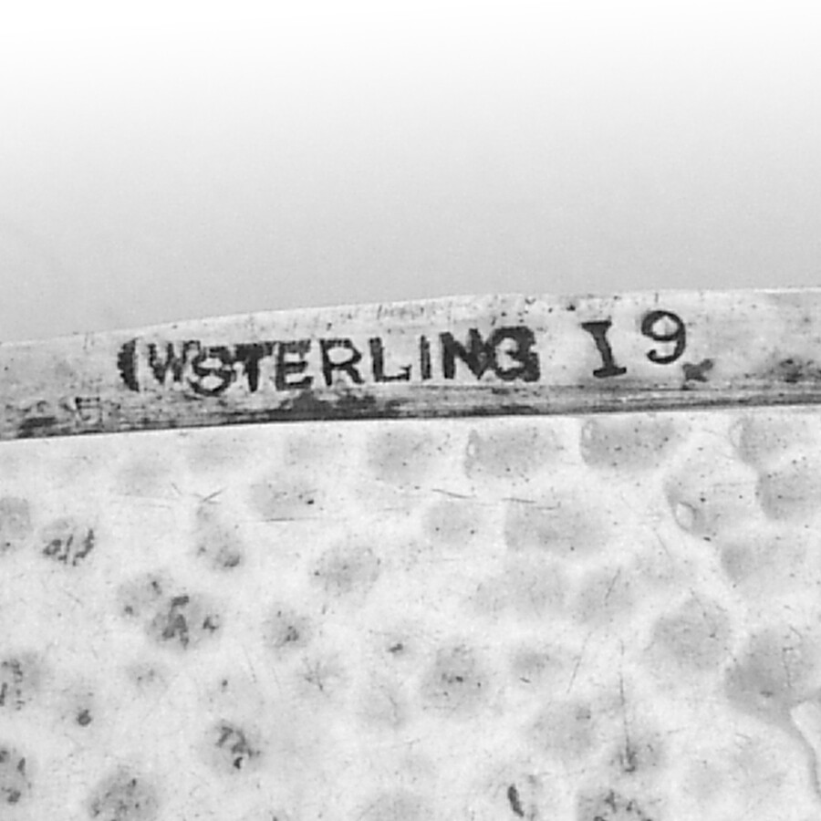 Hammered Match Safe Box Watrous Sterling Silver Mono L