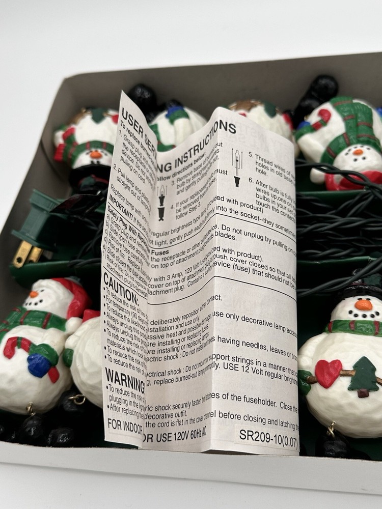 Kurt S. Adler UL1356 10-Light Snowman String light set Used