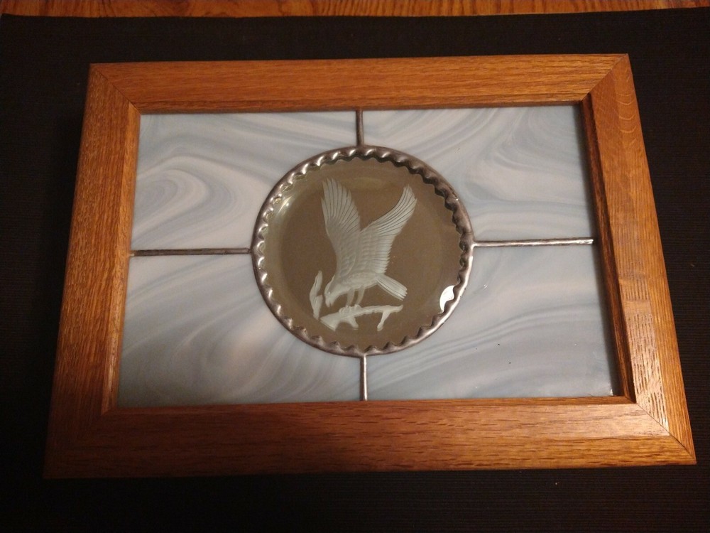 Clarity Rectangle Oak Box With Eagle