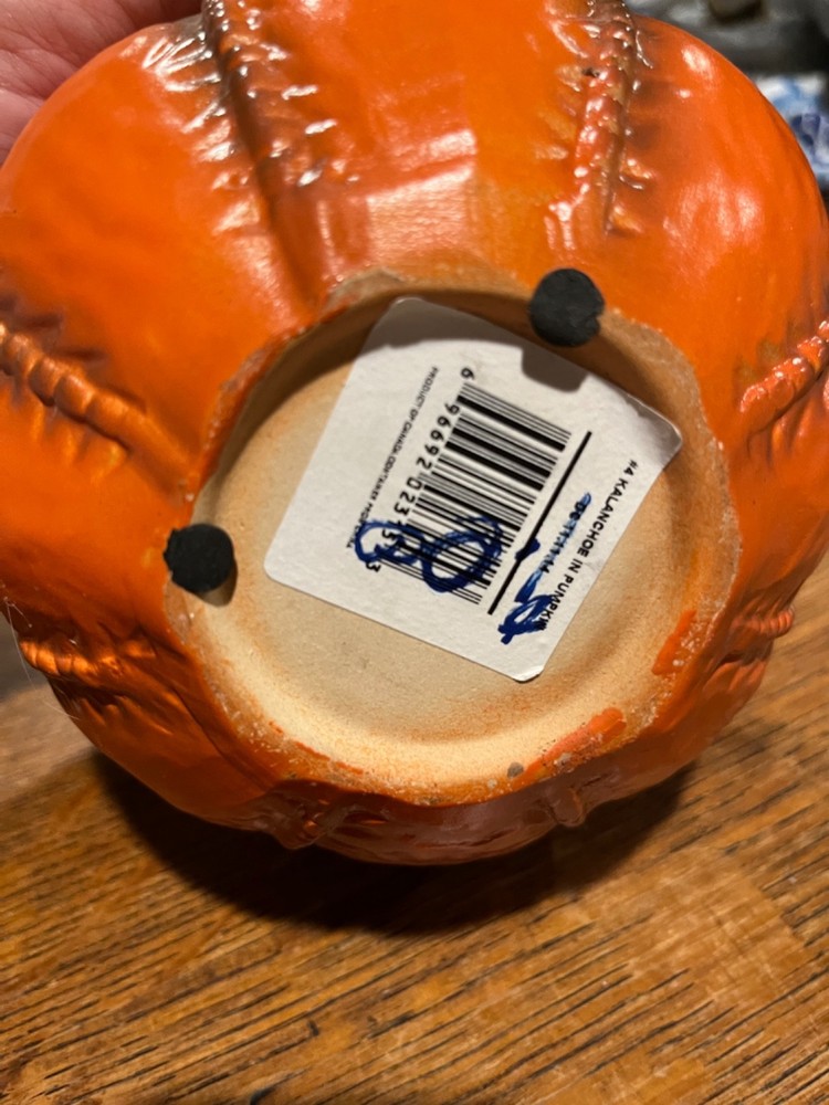ceramic Jack-o'-lantern planter