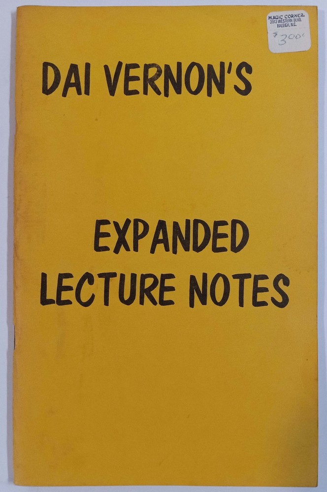 Dai Vernon's  Expanded Lecture Notes, Magic Instruction, RARE, OOP