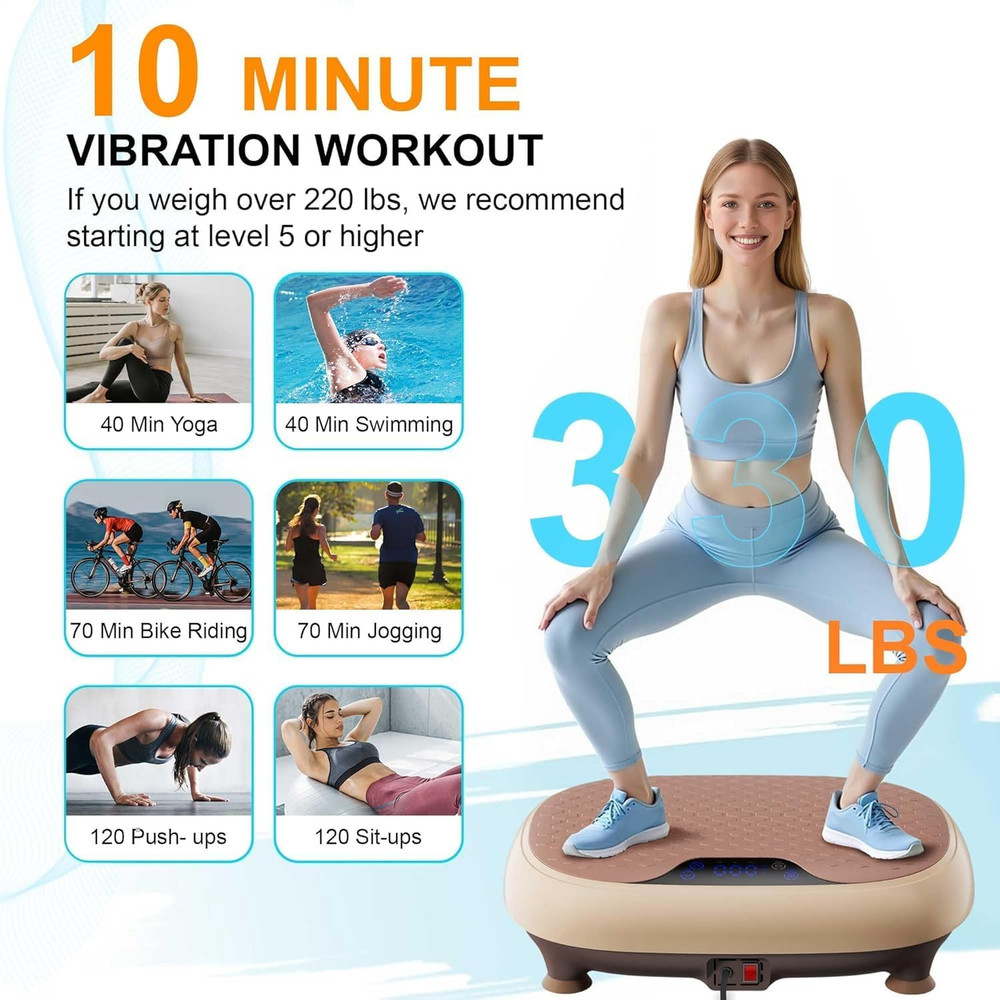 Vibration Plate Exercise Machine with 3 Modes & 20 Speeds, 330 Lbs Capacity Full