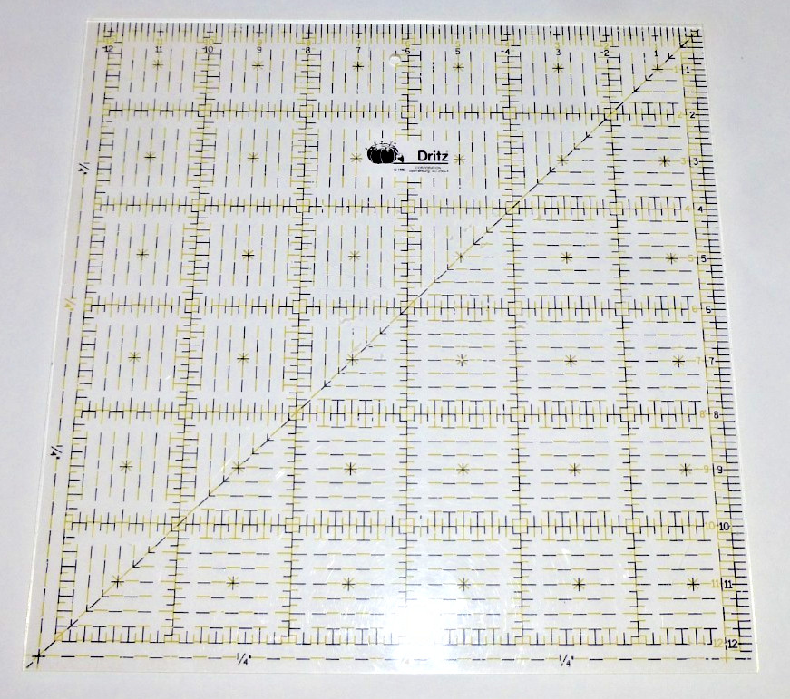 Dritz Omnigrid Cutting Mat Grid 12"X12"- 1993 Quilters Ruler Plastic
